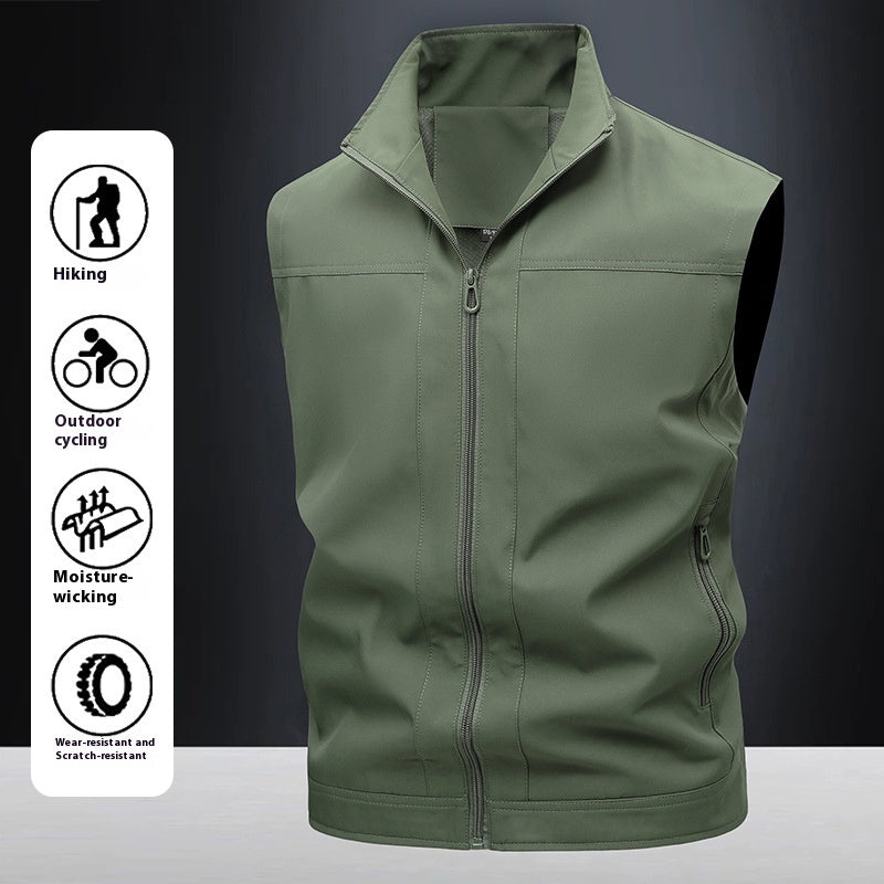 Stand-up Collar Breathable Quick-drying Horse Men's Casual