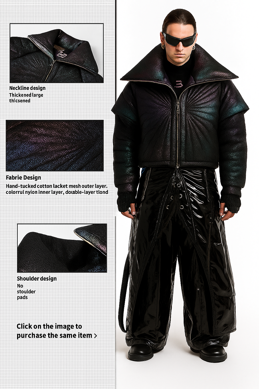 Dark Knight Large Collar Alien Short Cotton Men's Jacket