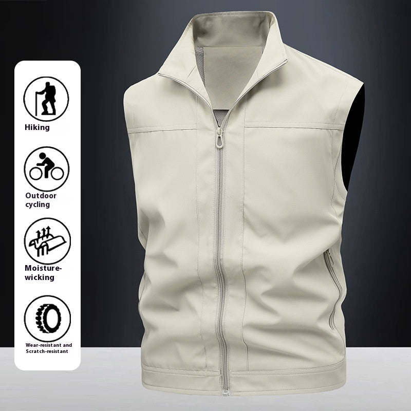 Stand-up Collar Breathable Quick-drying Horse Men's Casual