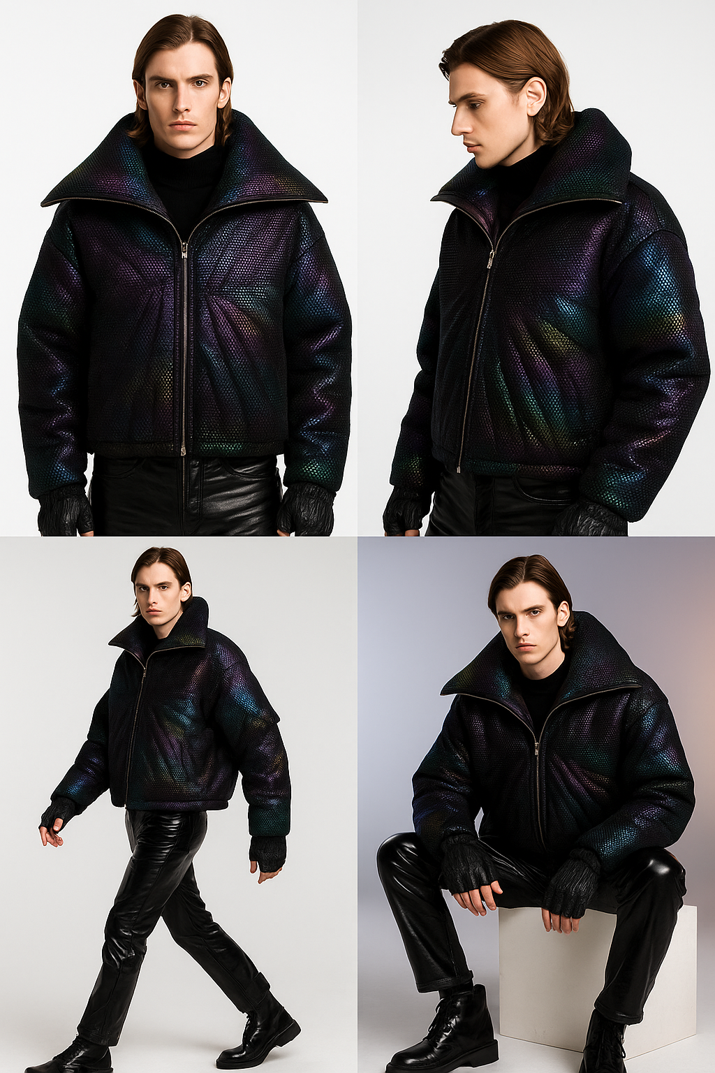 Dark Knight Large Collar Alien Short Cotton Men's Jacket