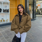 Khaki Lapel Coat