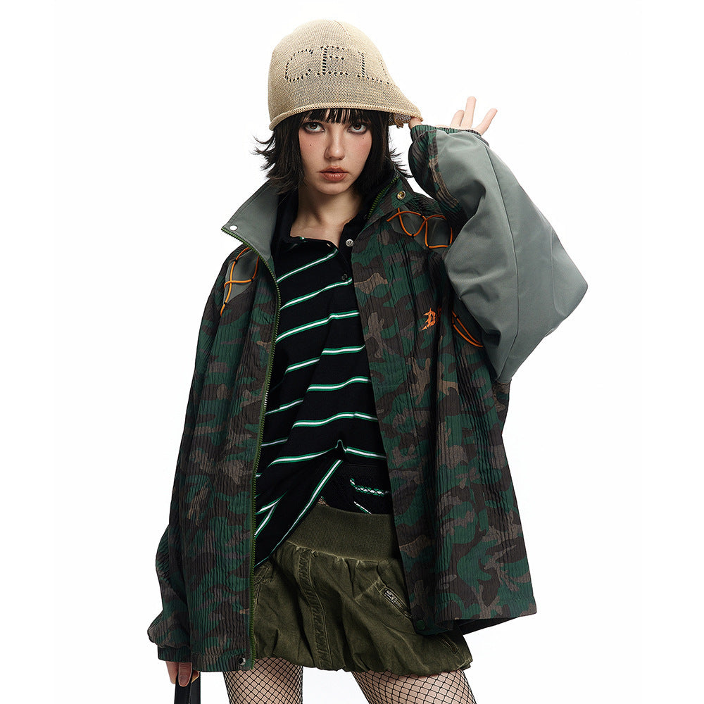 Men & Women Camouflage Loose Jacket