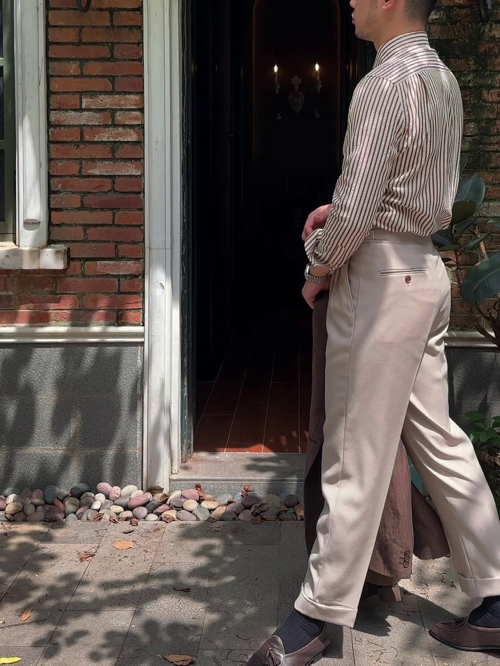 Men's Anti-Wrinkle Breathable Stripes Long-sleeved Shirt