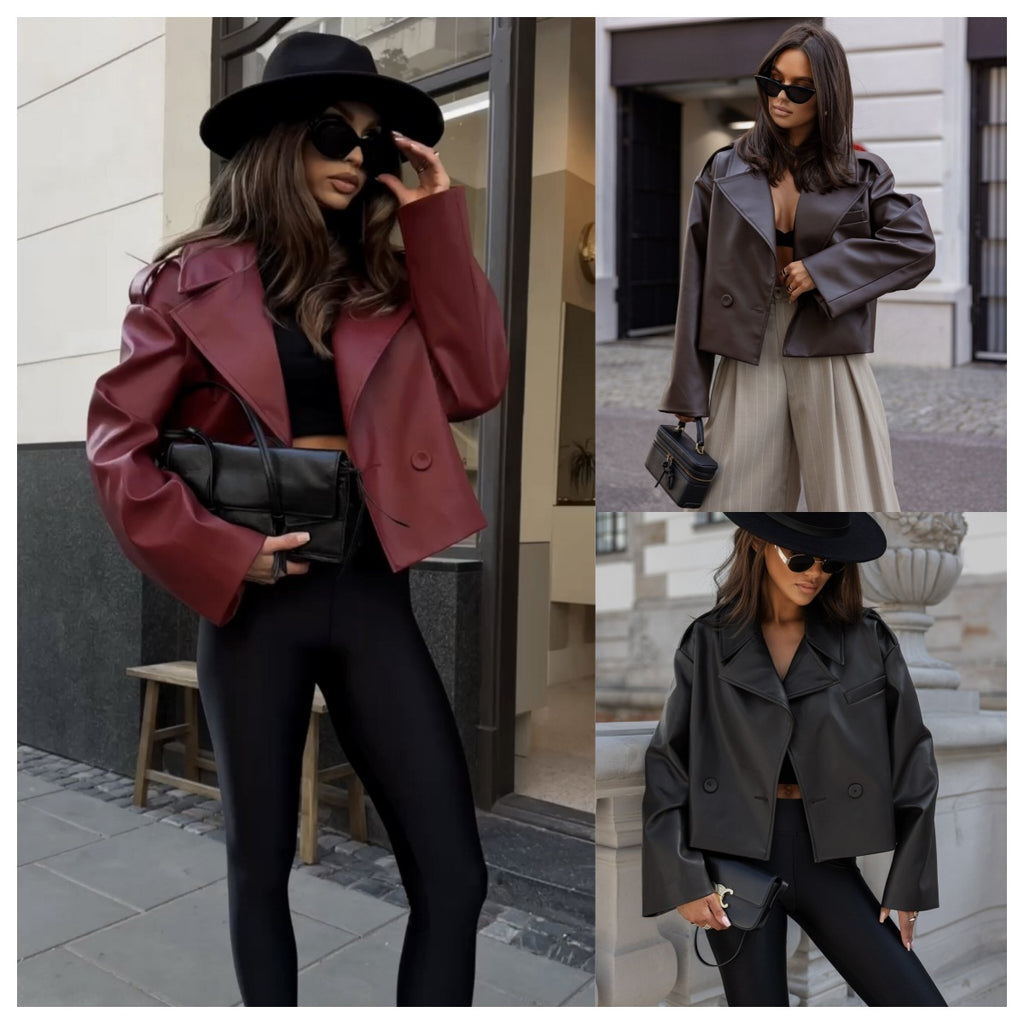 Women's Retro Design Leather Jacket