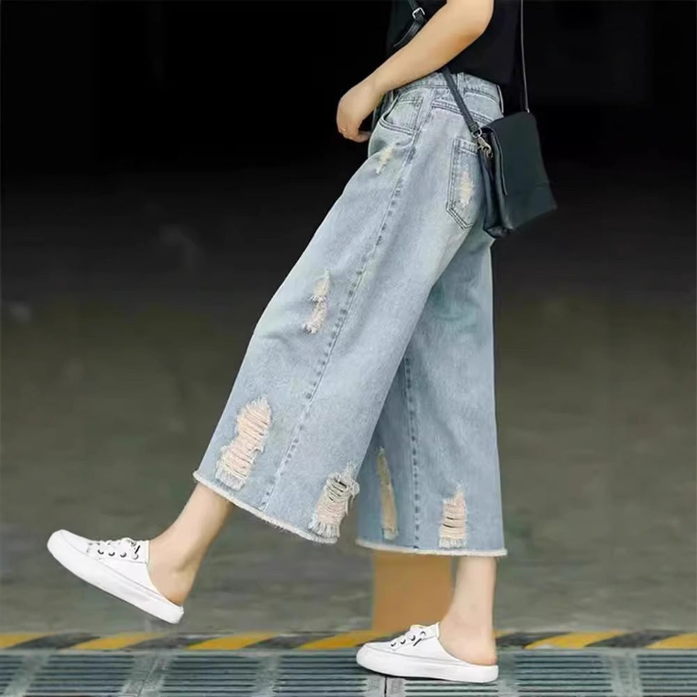 High Waist Loose Nostalgic Wide-leg Pants