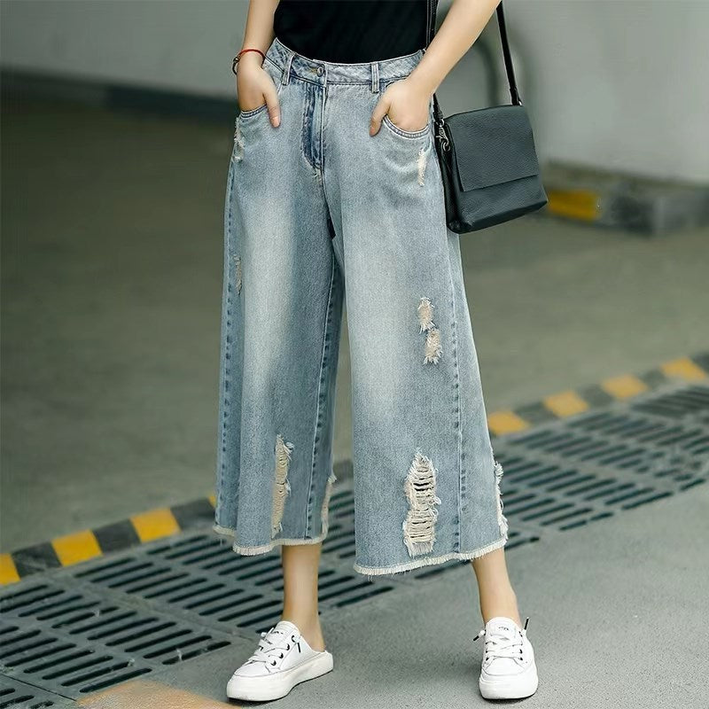 High Waist Loose Nostalgic Wide-leg Pants