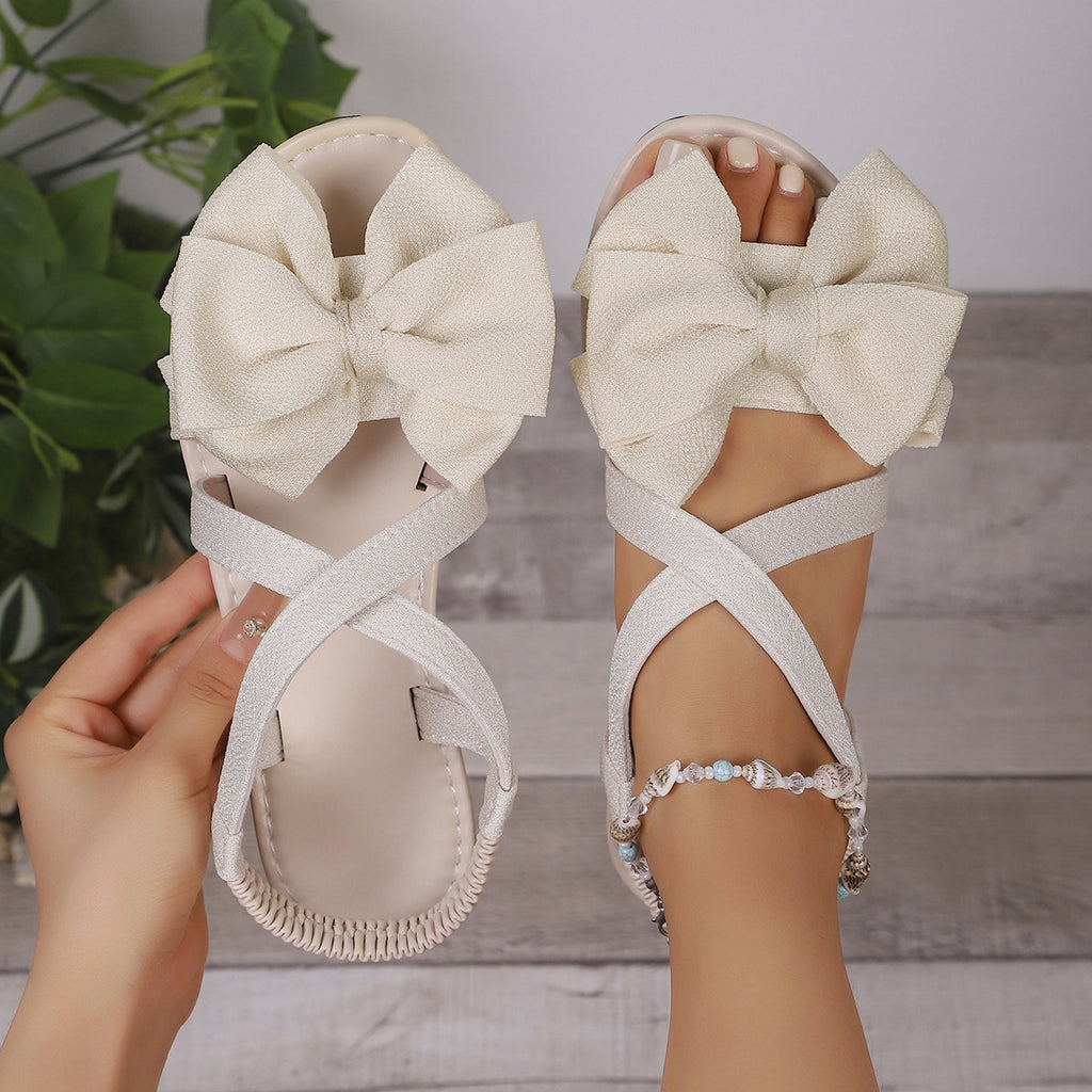 Women's Fashion Bowknot Casual Flat Plus Size Sandals