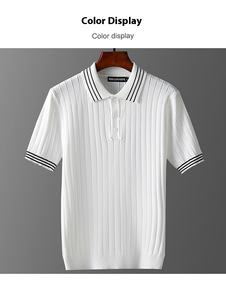 Men's Silk Short Sleeve Polo T-shirt