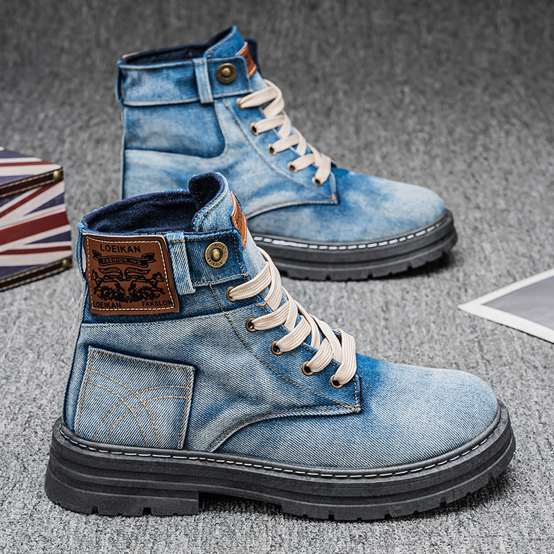 Men's Mid-top Denim Casual Boots