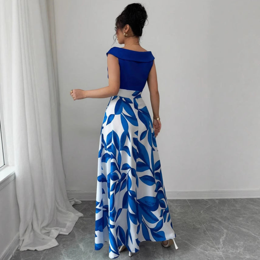 Women's Versatile And Elegant Printed V-neck Dress