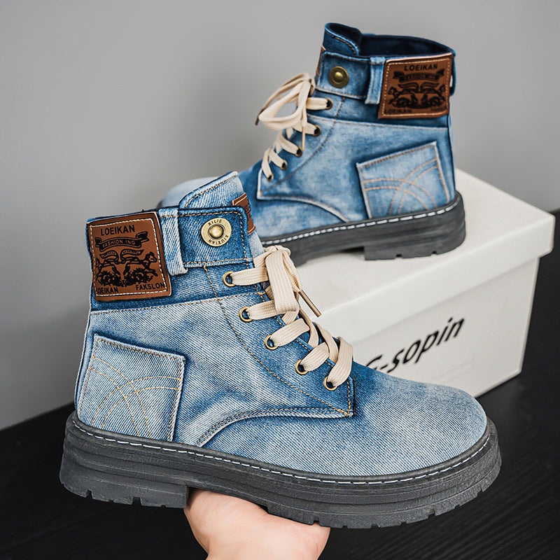 Men's Mid-top Denim Casual Boots