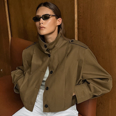 Khaki Lapel Coat