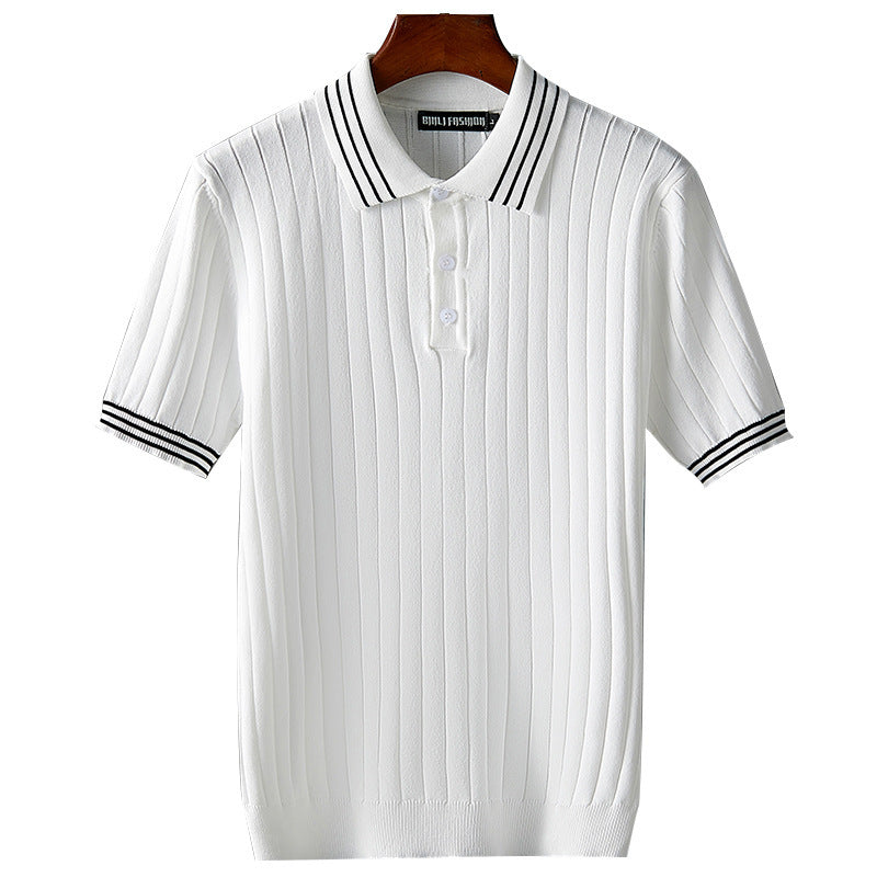 Men's Silk Short Sleeve Polo T-shirt