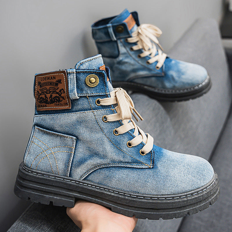 Men's Mid-top Denim Casual Boots