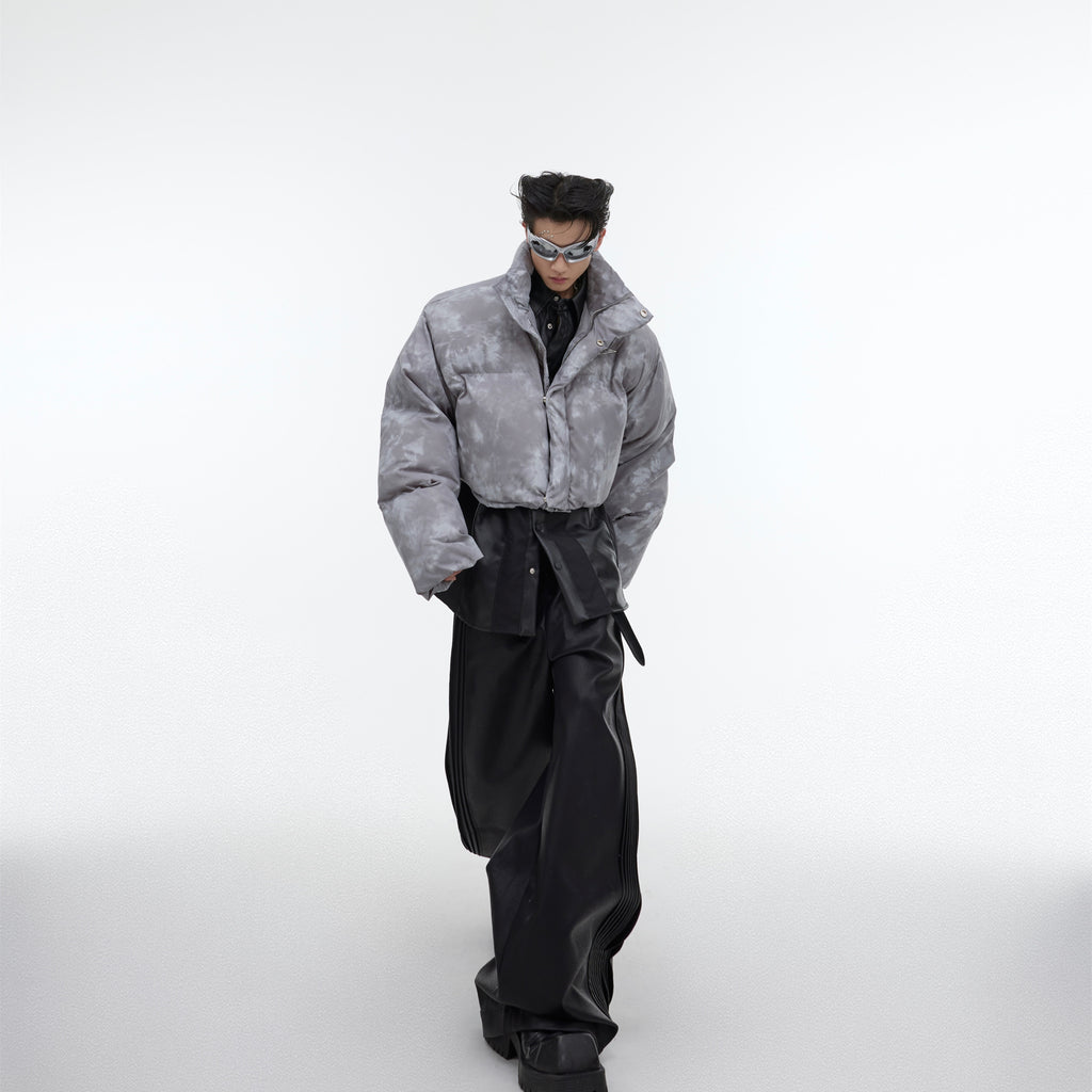 Men Tie Dyed Design Cotton Jacket