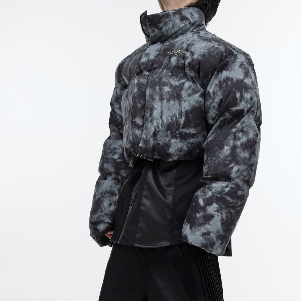 Men Tie Dyed Design Cotton Jacket