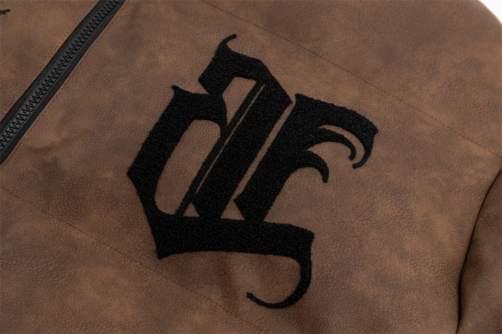 Embroidered Letter Cotton-padded Jacket