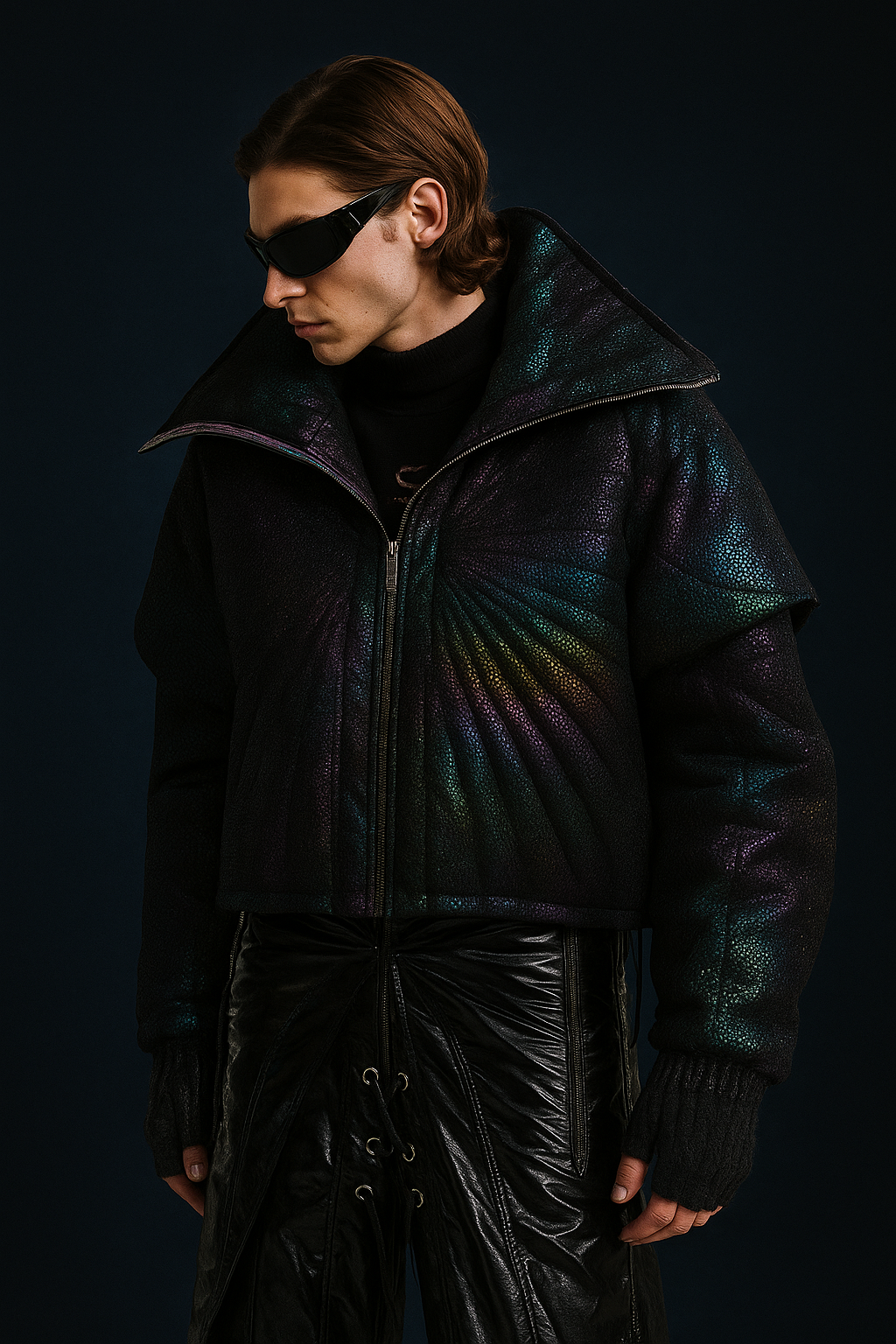 Dark Knight Large Collar Alien Short Cotton Men's Jacket