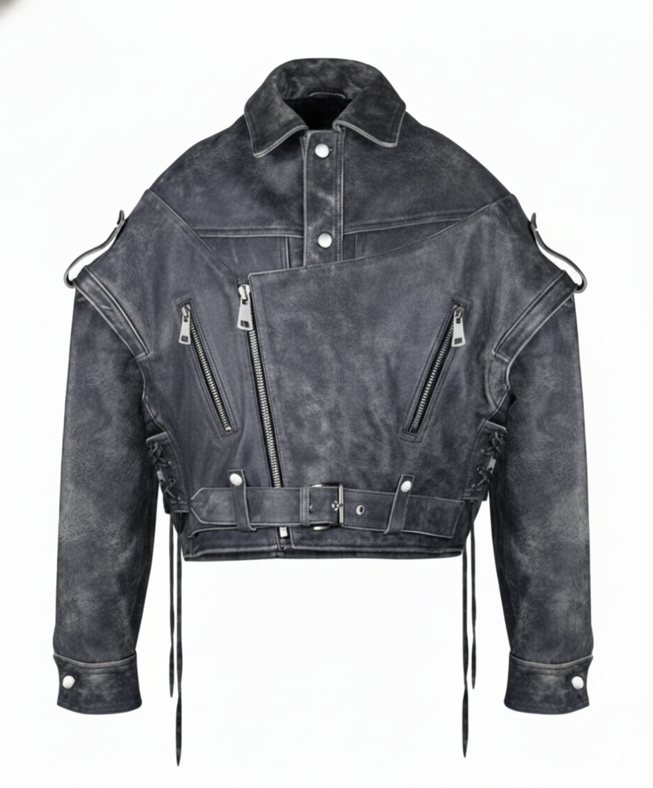 Vintage Weave Leather Jacket