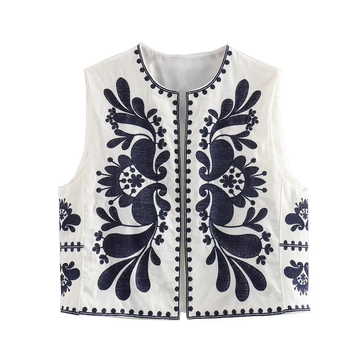 Sleeveless Embroidered Vest Women's Top