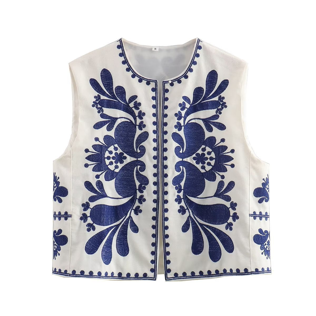Sleeveless Embroidered Vest Women's Top