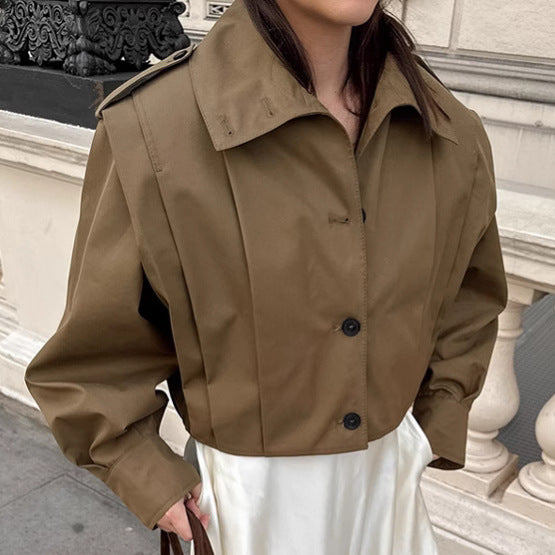 Khaki Lapel Coat