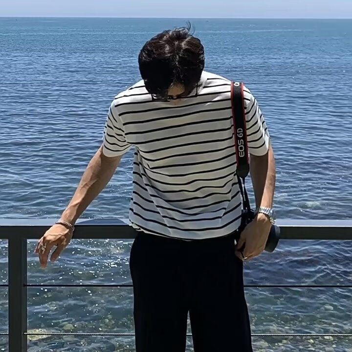 Half Sleeve Striped Short Sleeve Summer Casual Knitted Top