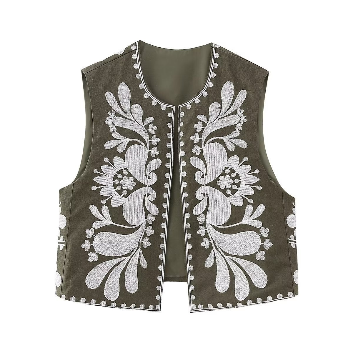Sleeveless Embroidered Vest Women's Top