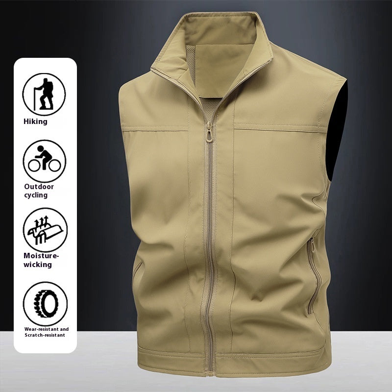 Stand-up Collar Breathable Quick-drying Horse Men's Casual