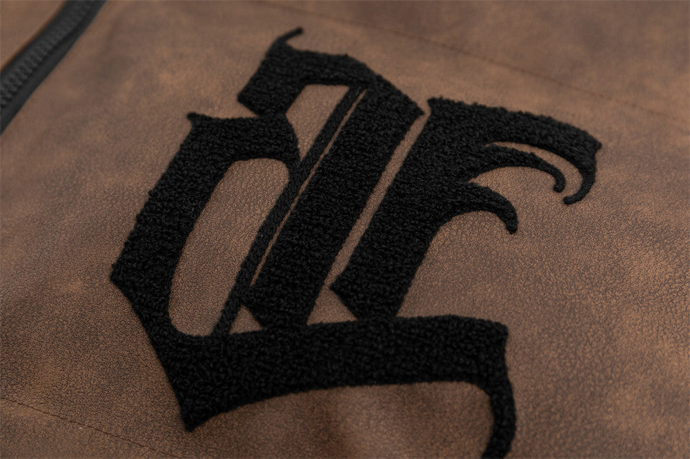 Embroidered Letter Cotton-padded Jacket