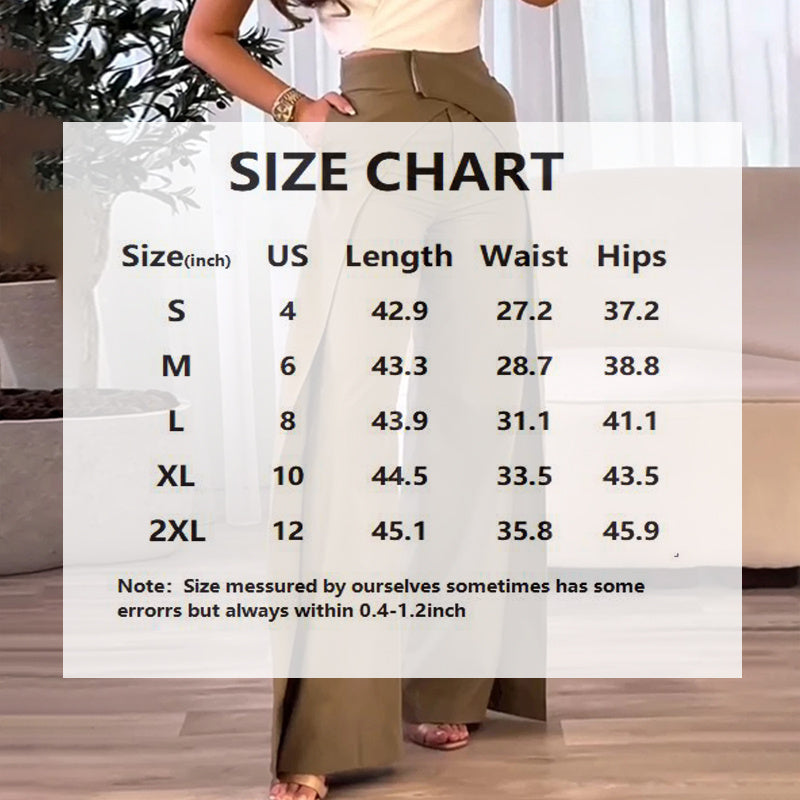 Women's Solid Color High-Waisted Wide-Leg Pants