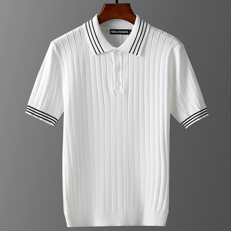 Men's Silk Short Sleeve Polo T-shirt