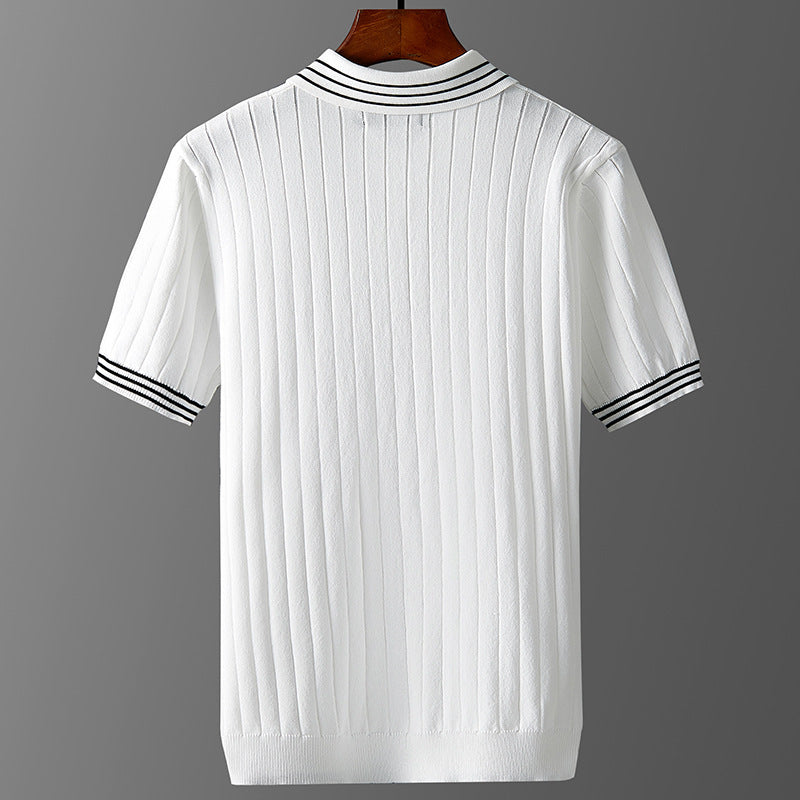 Men's Silk Short Sleeve Polo T-shirt