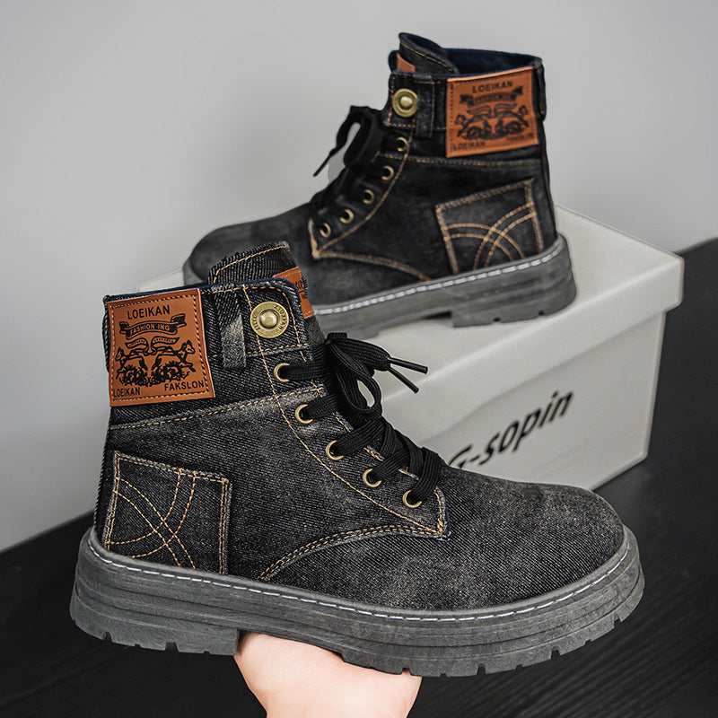 Men's Mid-top Denim Casual Boots