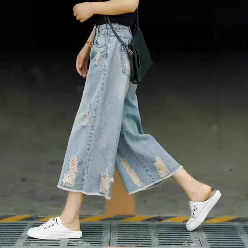 High Waist Loose Nostalgic Wide-leg Pants