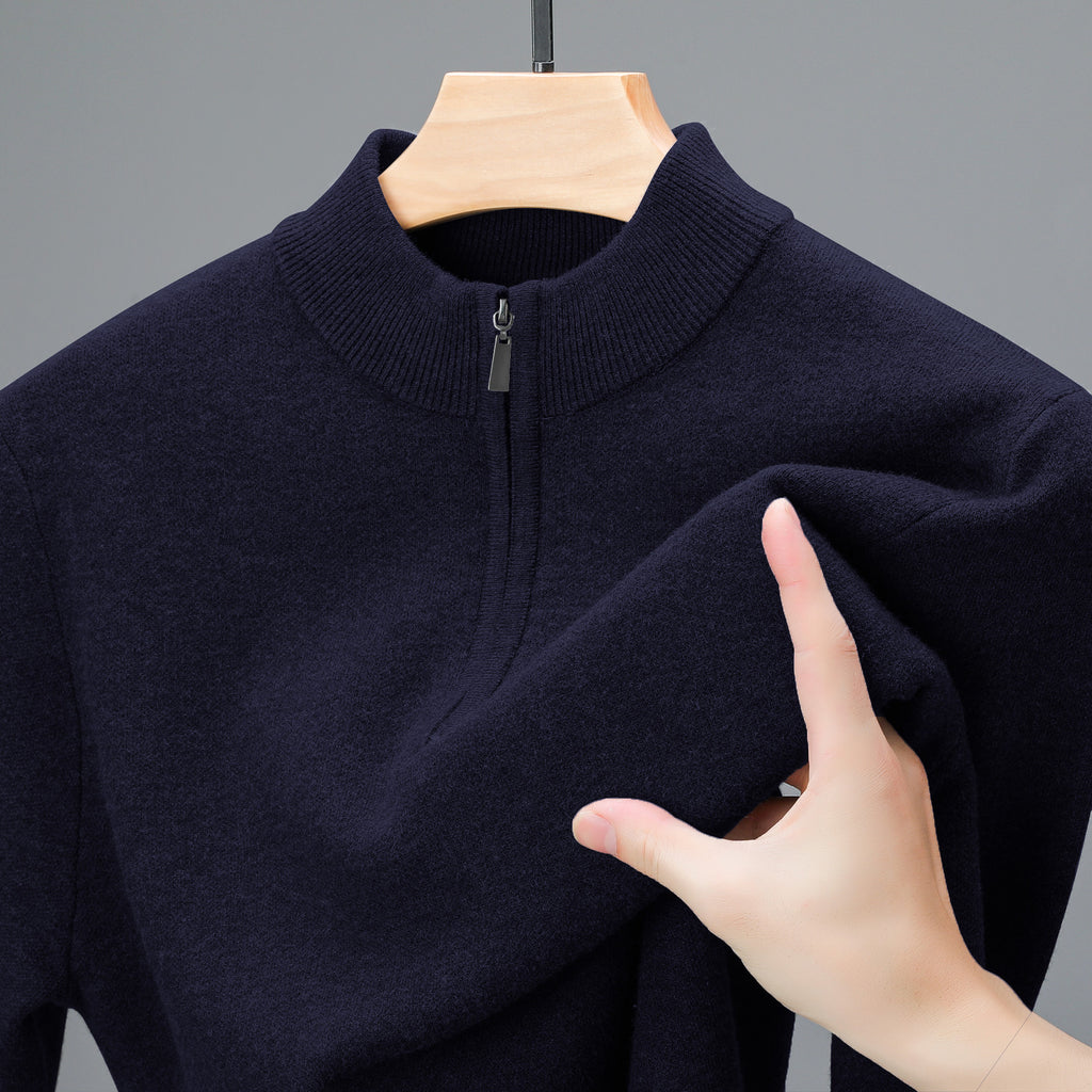 Men's Half-high Collar Zipper Sweater