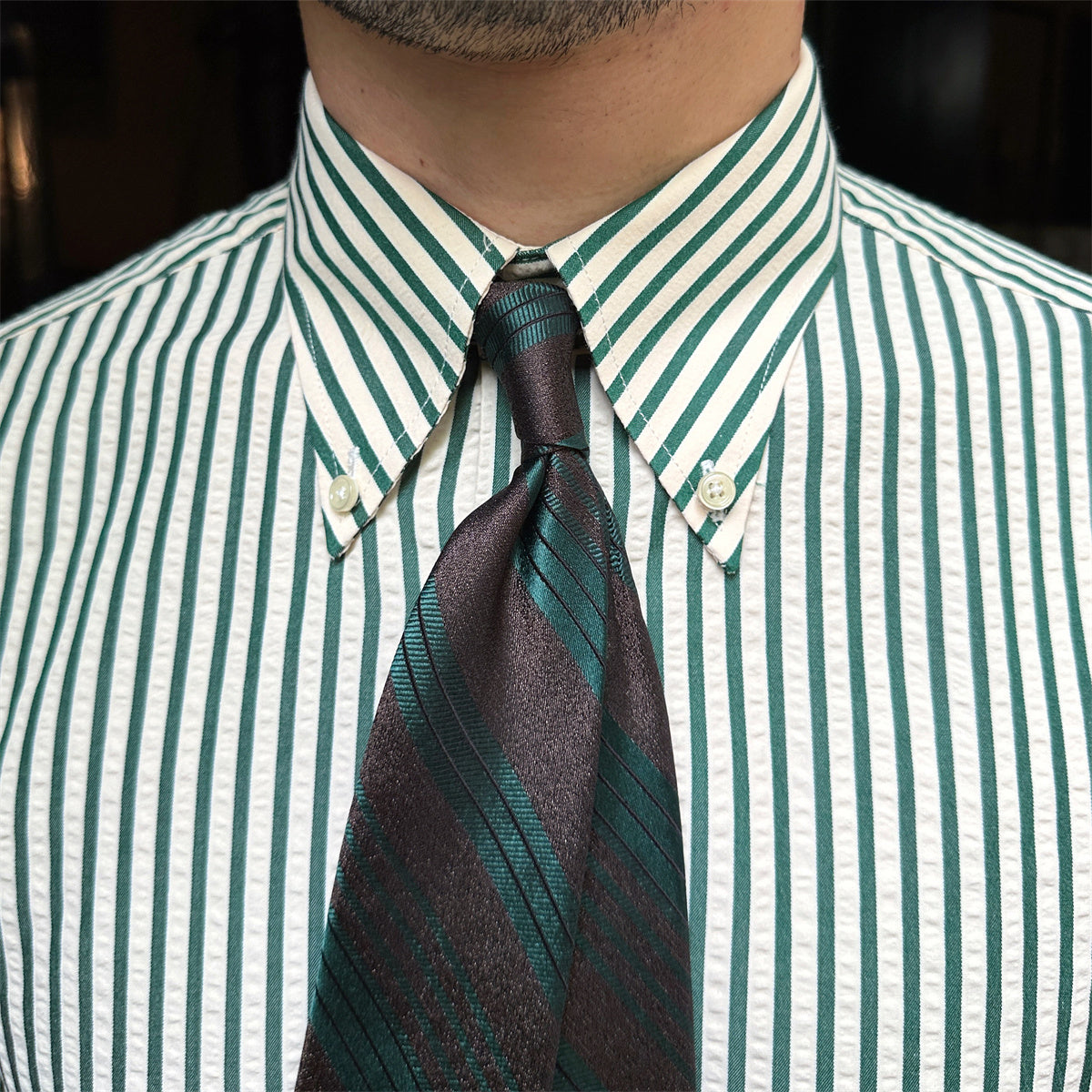 Men's Anti-Wrinkle Breathable Stripes Long-sleeved Shirt