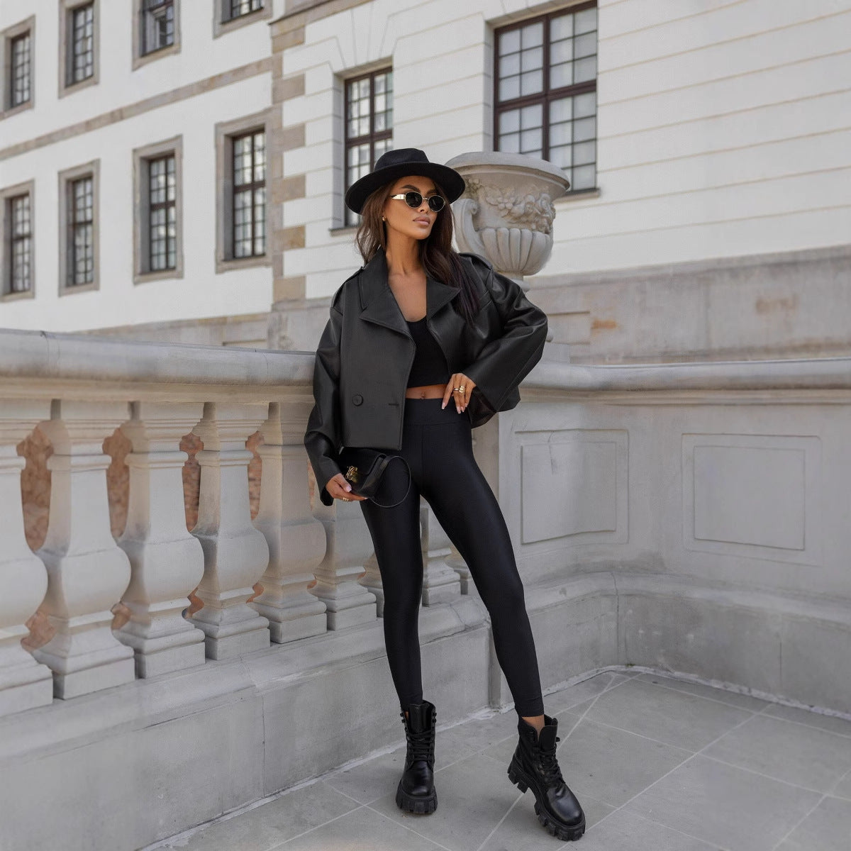 Women's Retro Design Leather Jacket