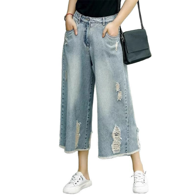 High Waist Loose Nostalgic Wide-leg Pants