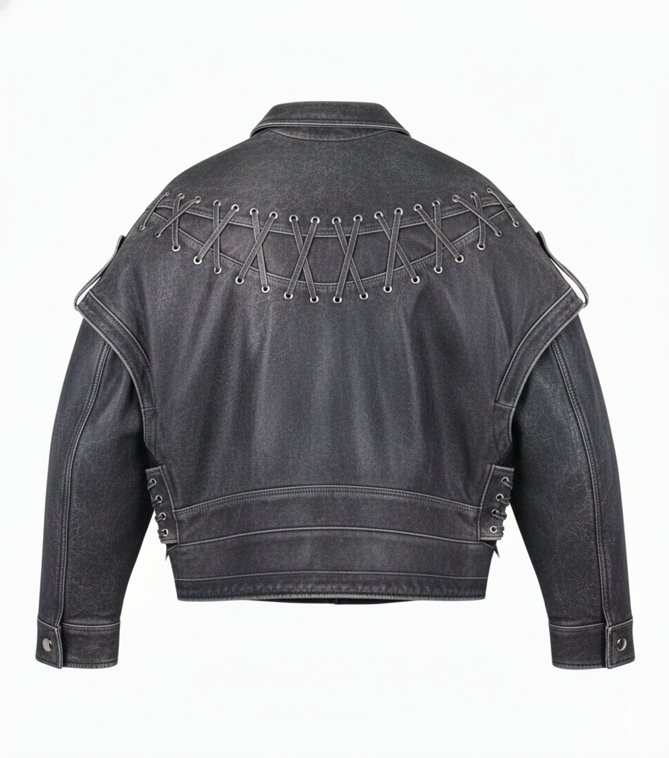 Vintage Weave Leather Jacket